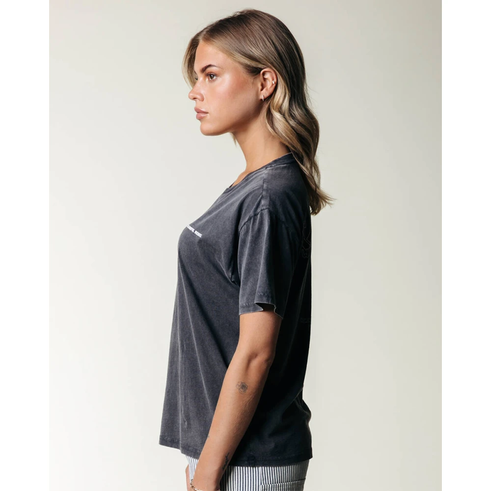 Colourful Rebel Concert Acid Wash Loosefit Tee Gray Dames