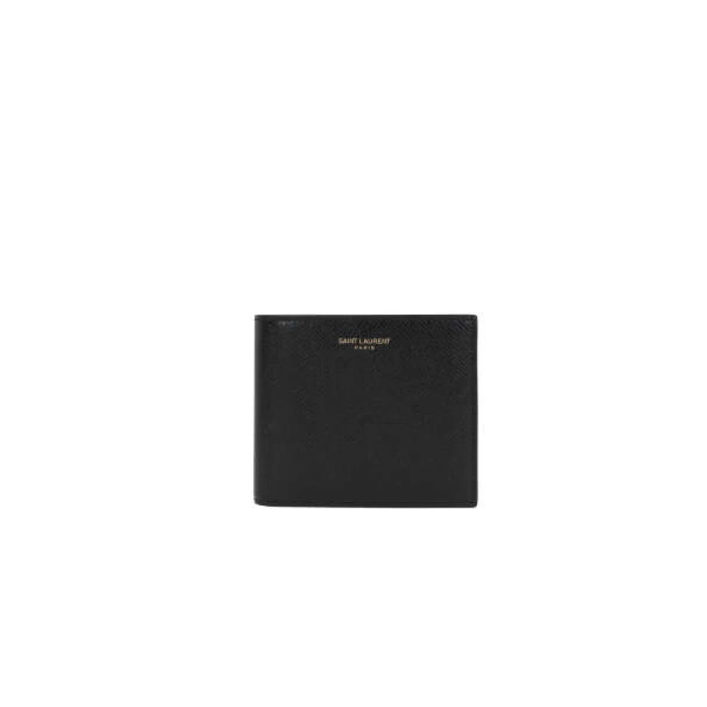 Saint Laurent Texturerad Läder Billfold Plånbok Black, Herr