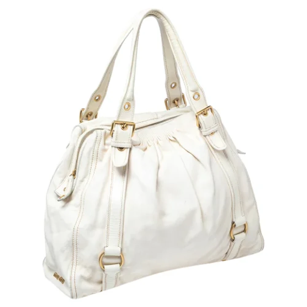 Miu Pre-owned Leather totes White Dames