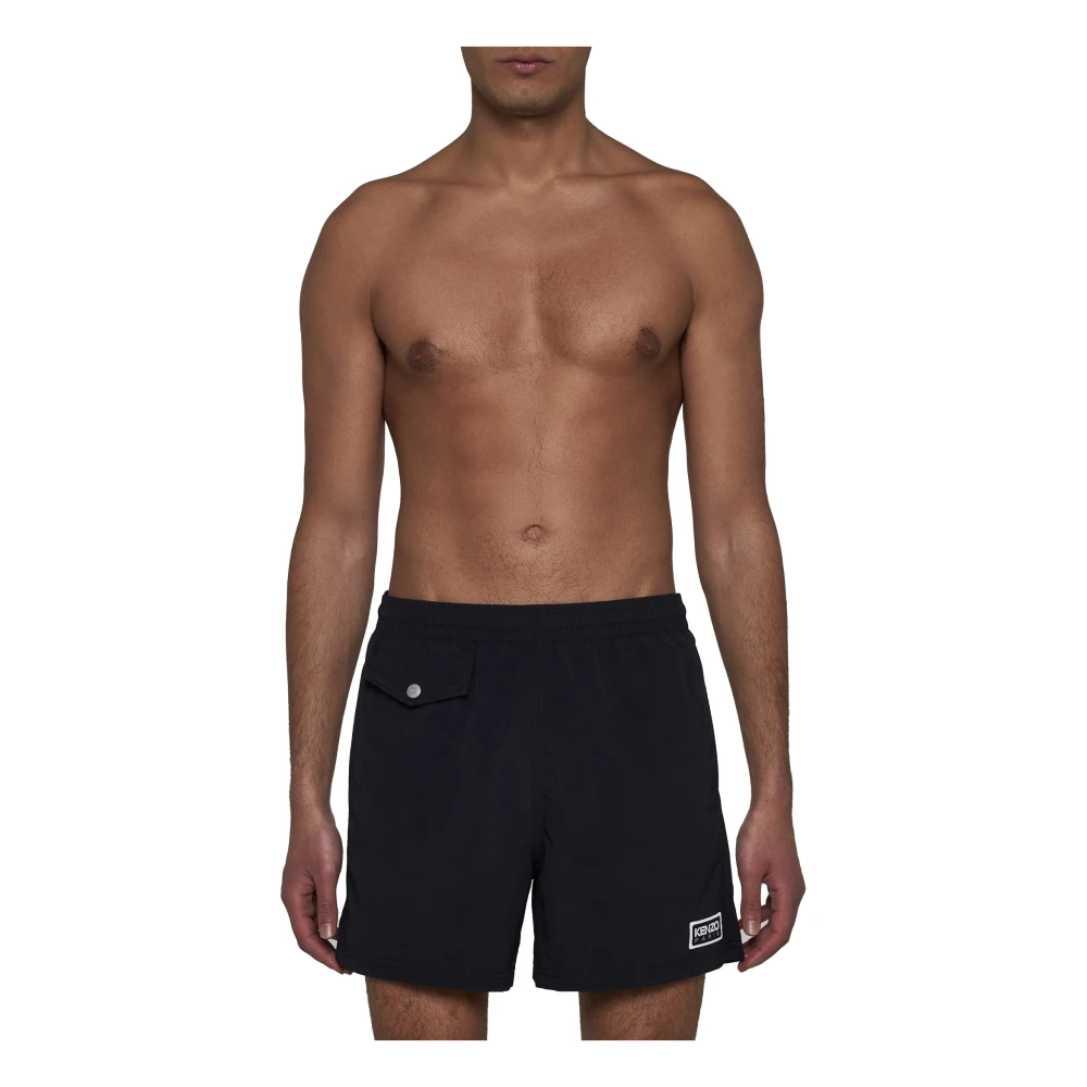 Kenzo Zwart zee kleding met logo patch Black Heren