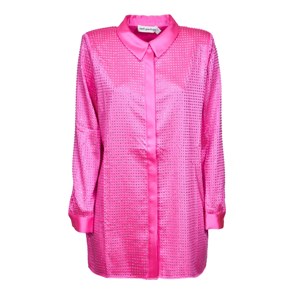 Self Portrait Pinafore Metal Shirt Pink Dames