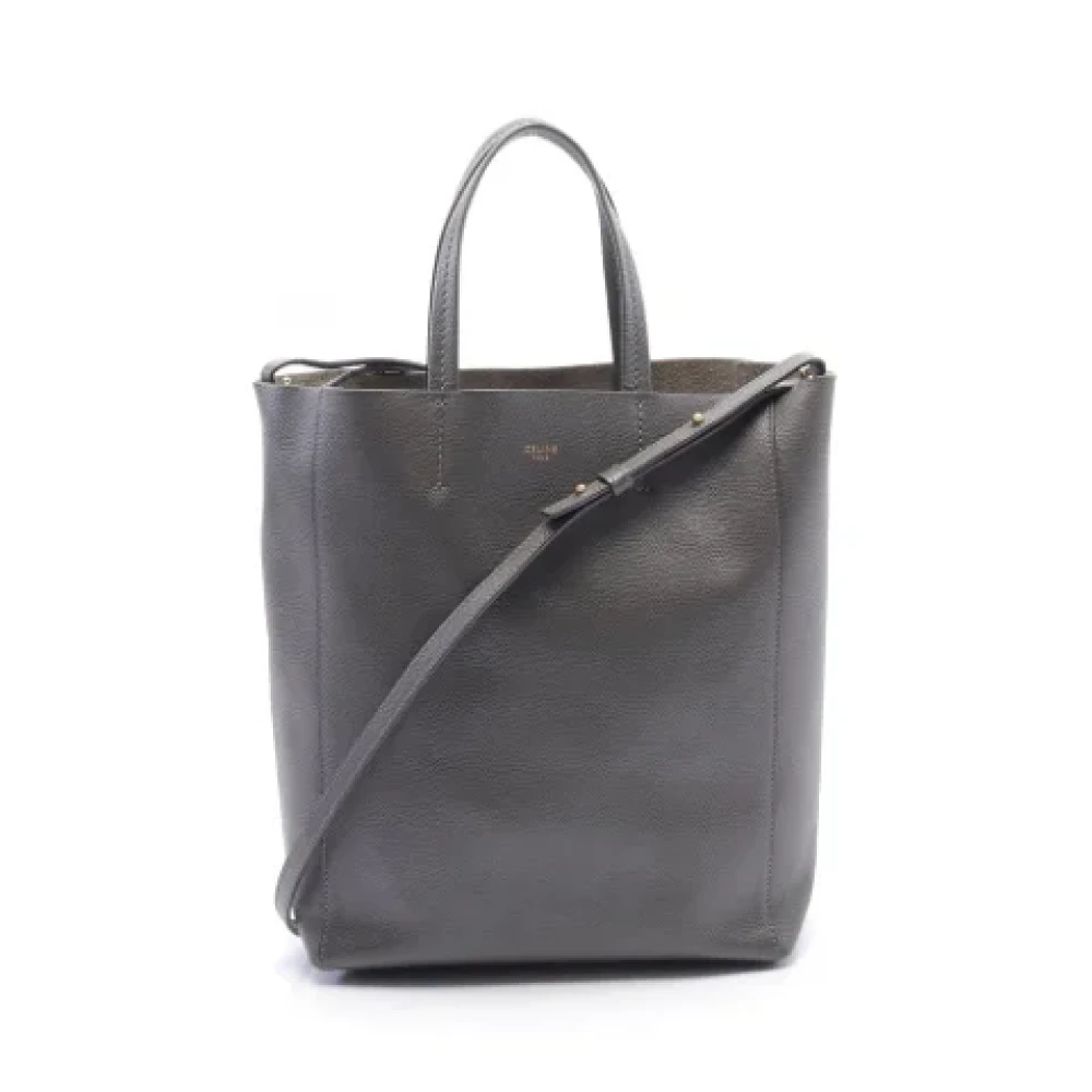 Celine Vintage Pre-owned Leather celine-bags Gray Dames