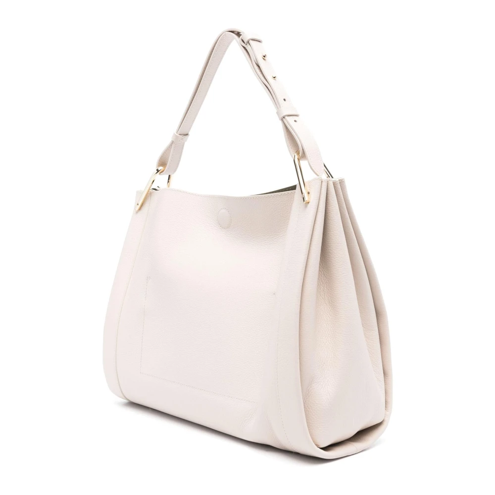 Coccinelle Leren Schoudertas Gehamerd Patroon White Dames