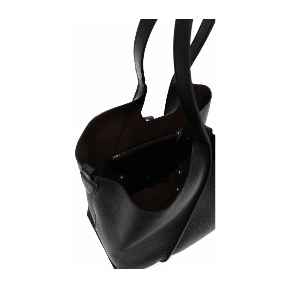 TOD'S Gestructureerde Zwarte Leren Tote Tas Black Dames