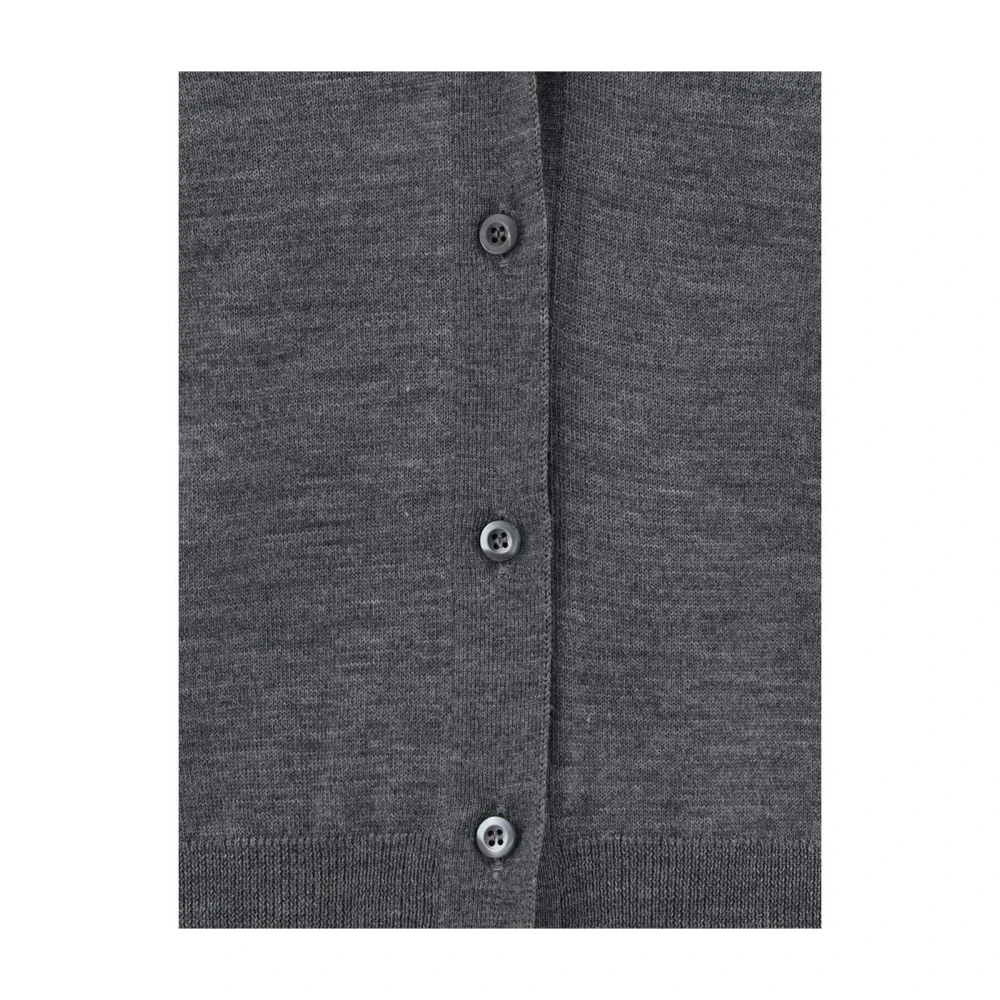 Prada V-hals Lange Mouwen Vest Gray Dames