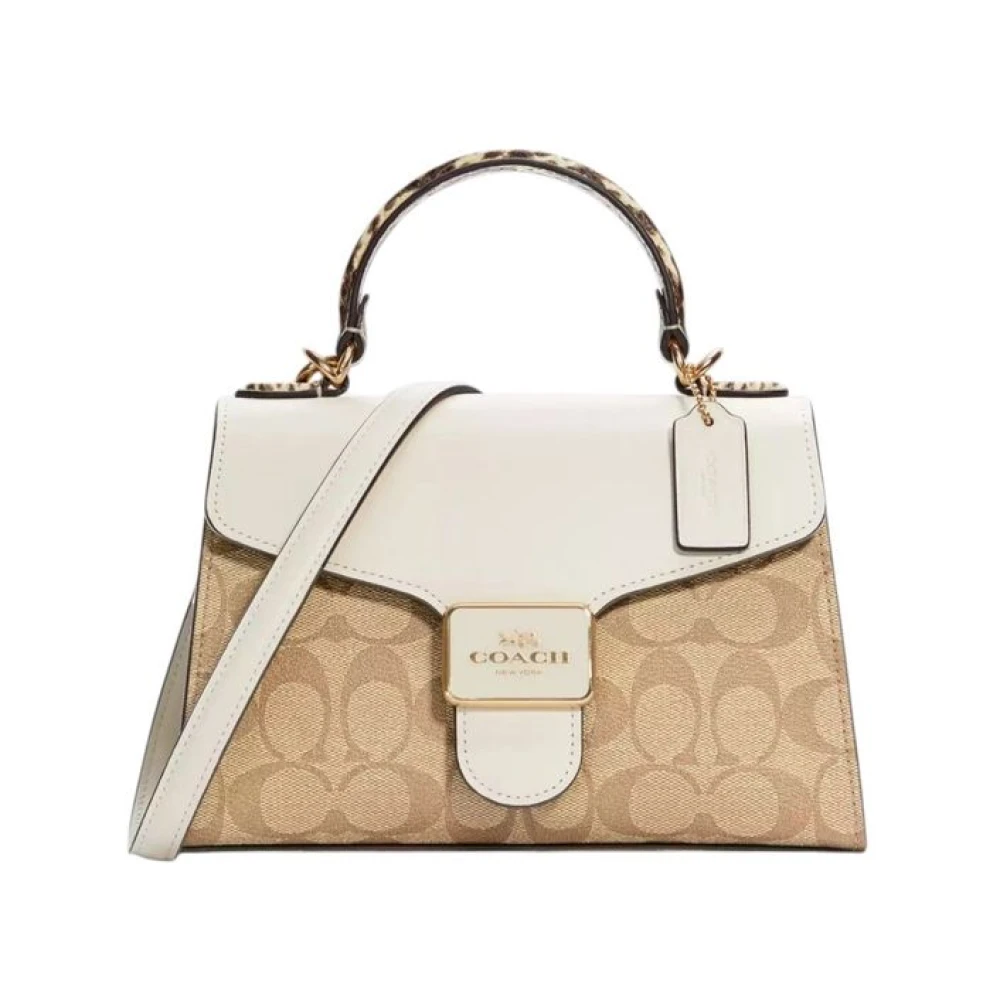 Coach Beige Handbags, Female, One Size, Pepper Satchel