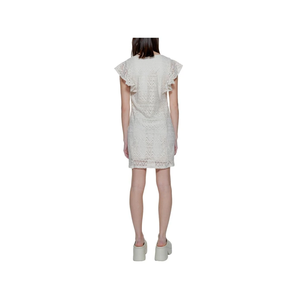 Vero Moda Beige Kant Mini Jurk VNeck Beige Dames