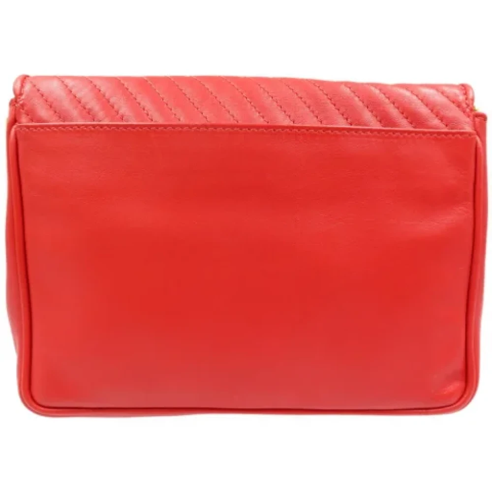 Celine Vintage Pre-owned Leather shoulder-bags Red Dames