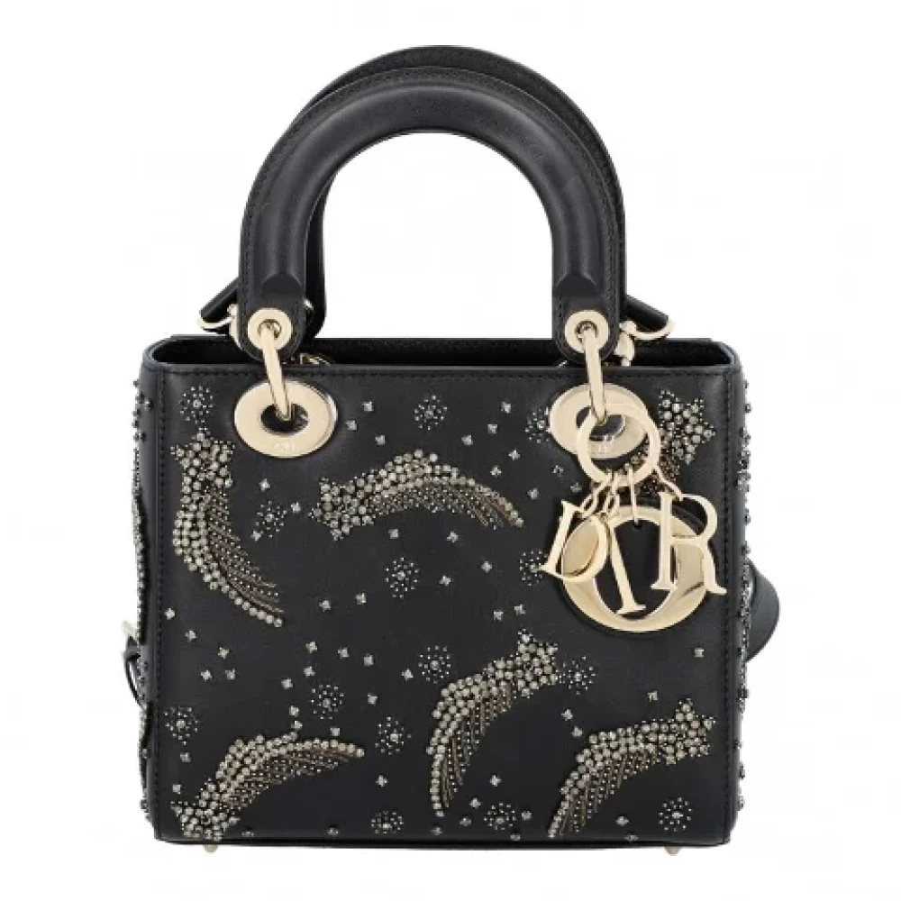 Dior Vintage Pre-owned Leather handbags Black Dames