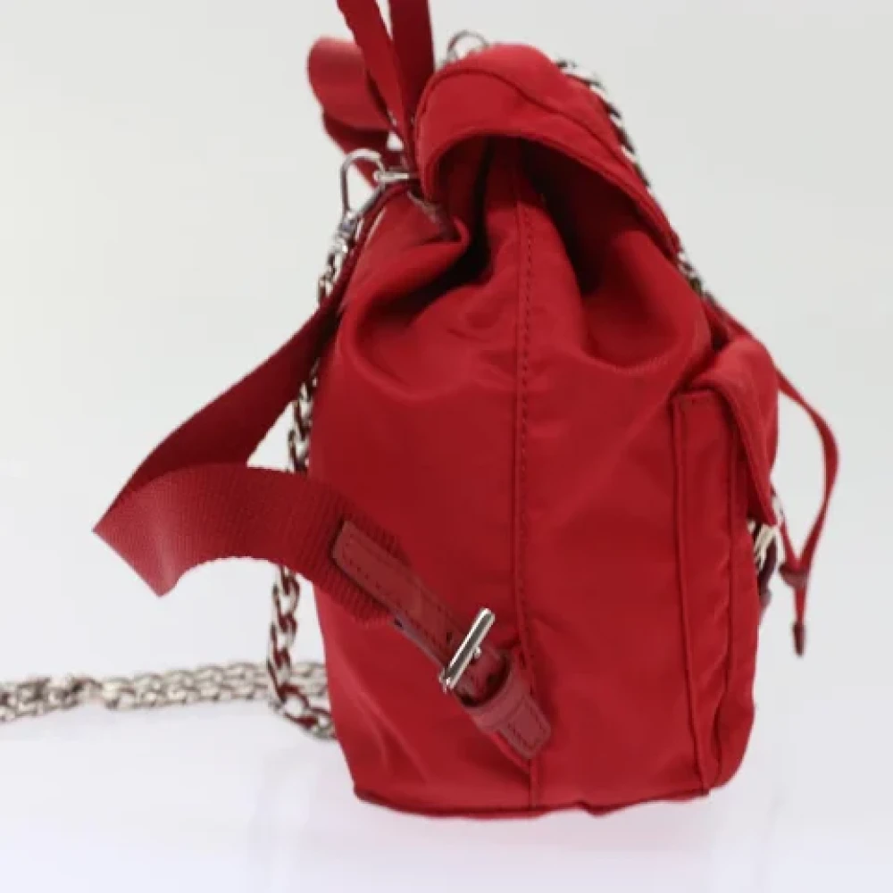 Prada Vintage Pre-owned Nylon backpacks Red Dames