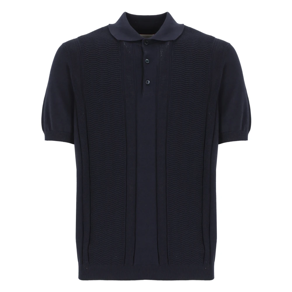 BRUNELLO CUCINELLI Blauw Katoenen Poloshirt voor Mannen Blue Heren