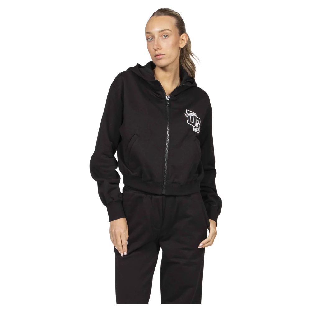 Dolce & Gabbana Women's Black Felpa Con Cappuccio In Ciniglia Di Cotone - Zip-Throughs - S - Sweatshirts & Hoodies