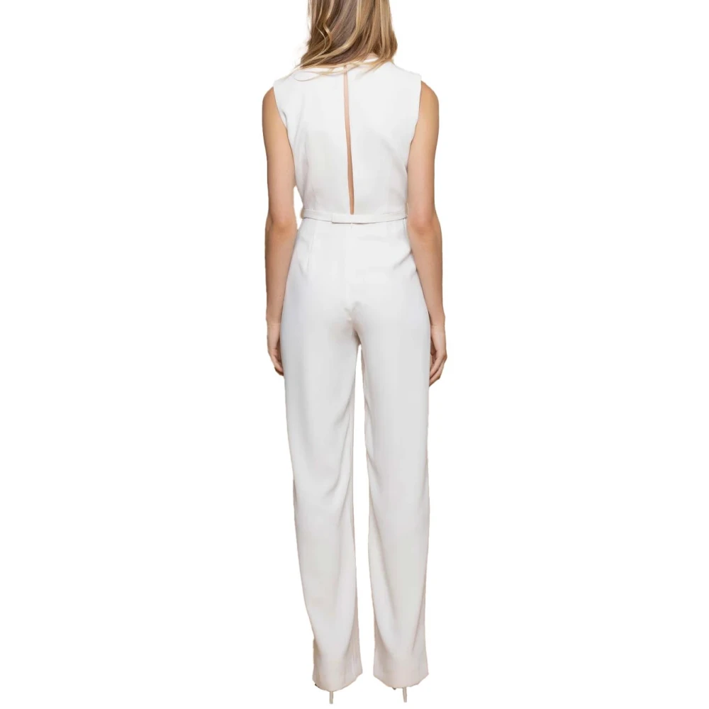 Kocca Elegante V-hals Polyester Jumpsuit White Dames