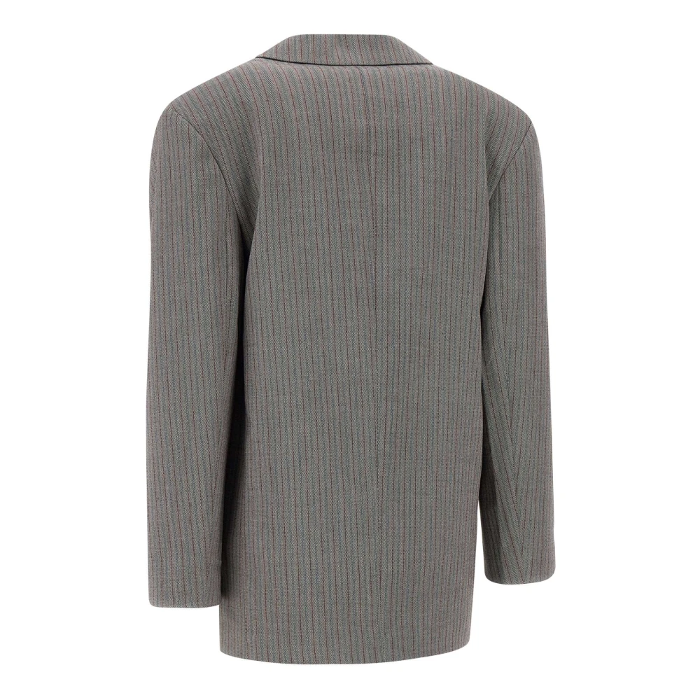 Remain Birger Christensen Herringbone Blazer Grijs Gestreept Jas Gray Dames