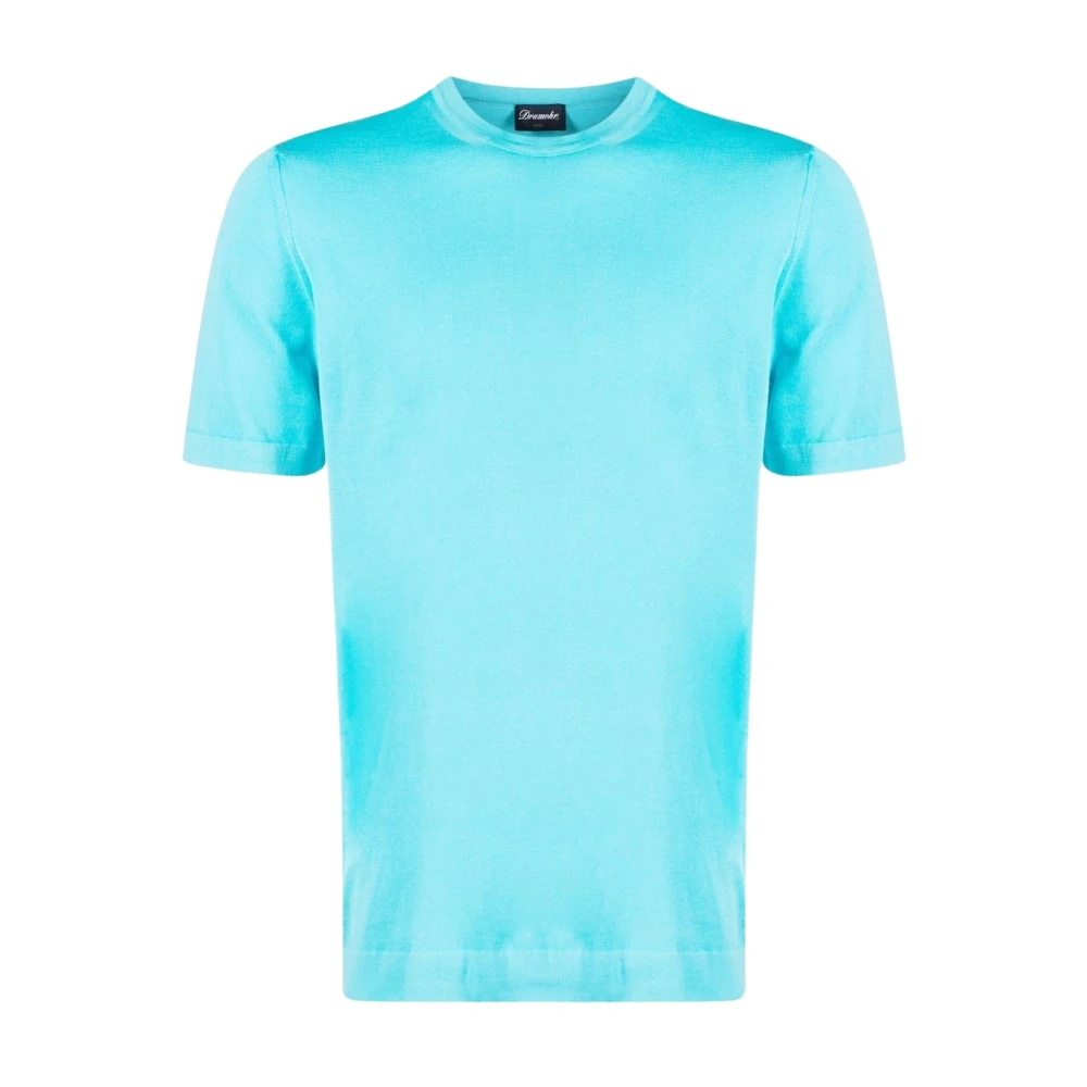 Drumohr Stijlvolle Turquoise T-shirt voor Mannen Blue Heren
