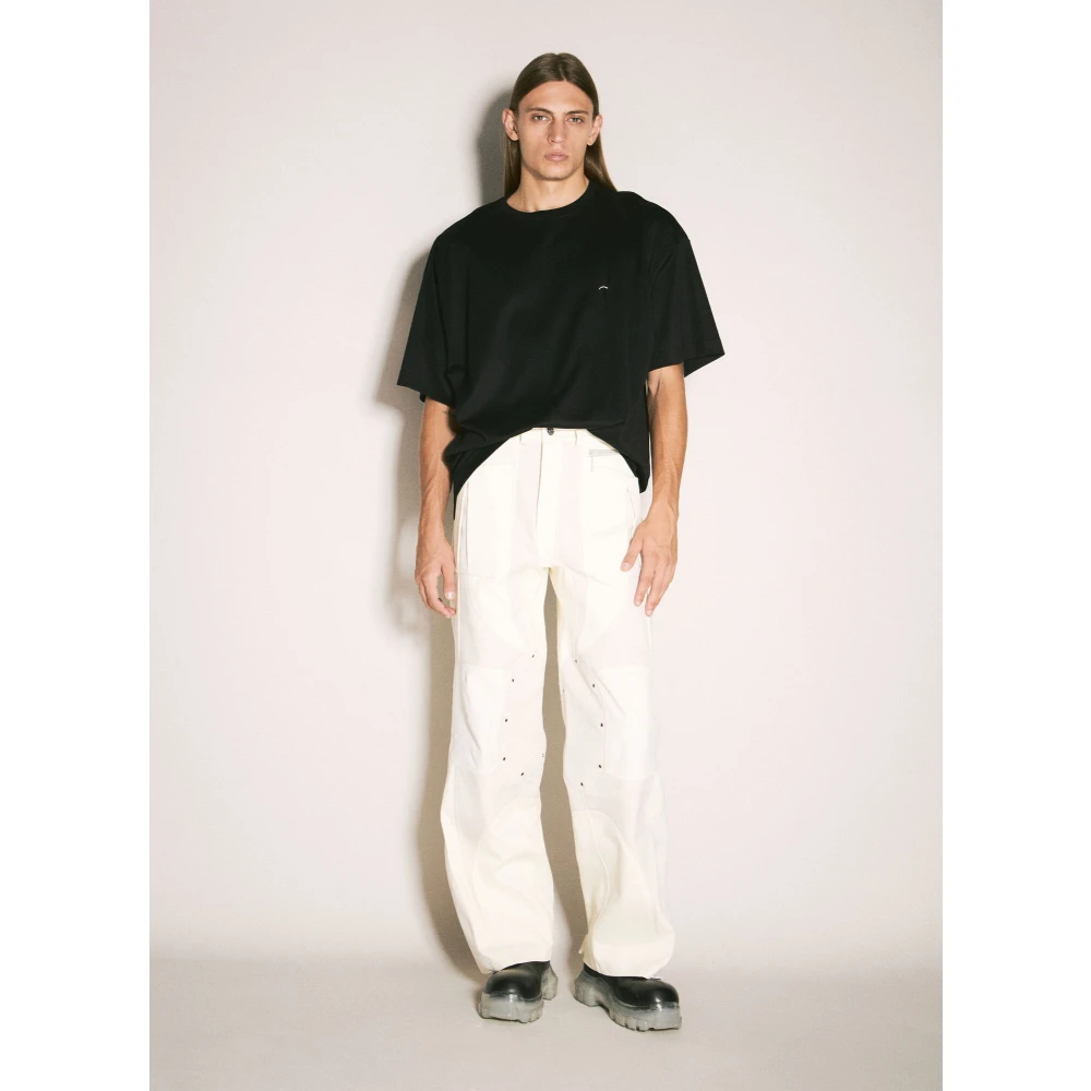 Mugler Zilverkleurige Hardware Crewneck T-shirt Black Heren