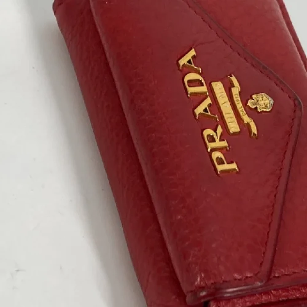 Prada Vintage Pre-owned Leather wallets Red Dames