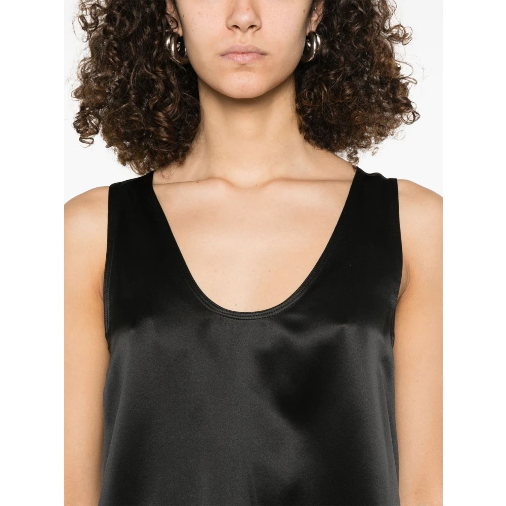 Max Mara Zwarte Zijden Top Dameskleding Black Dames