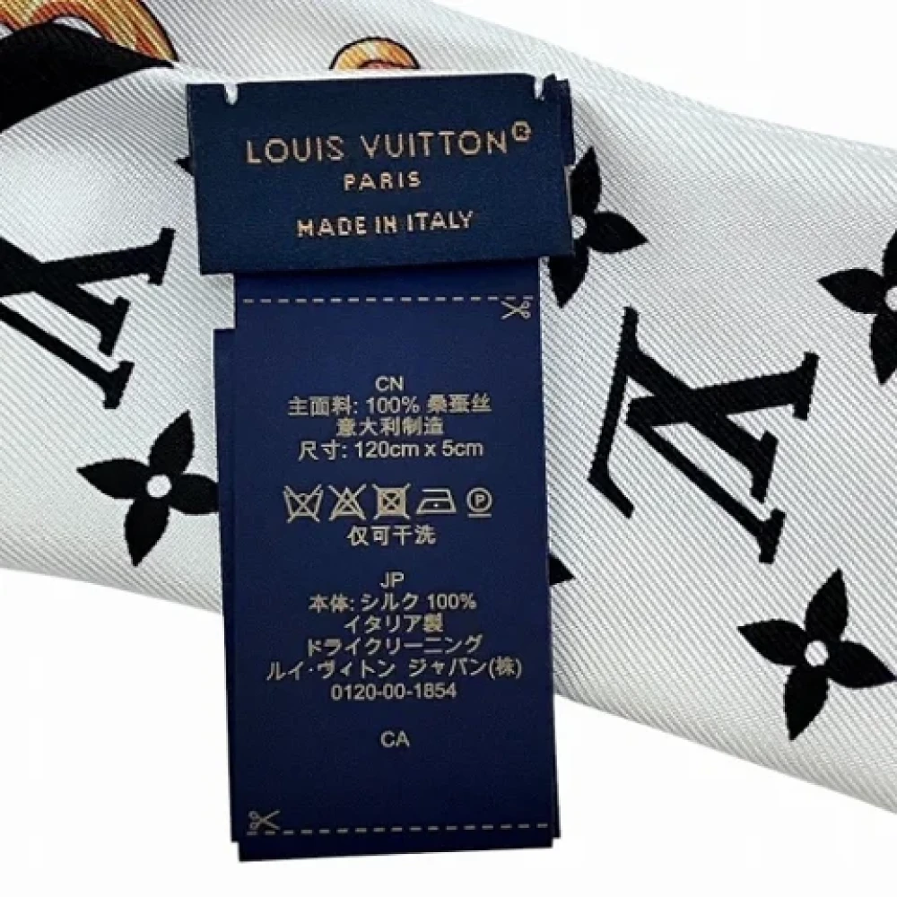 Louis Vuitton Vintage Pre-owned Silk scarves White Dames