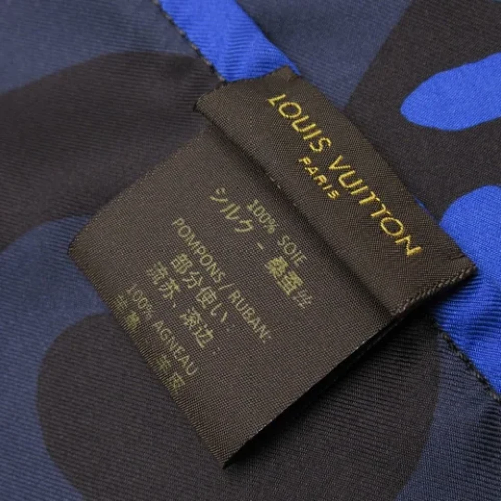 Louis Vuitton Vintage Pre-owned Silk scarves Blue Dames