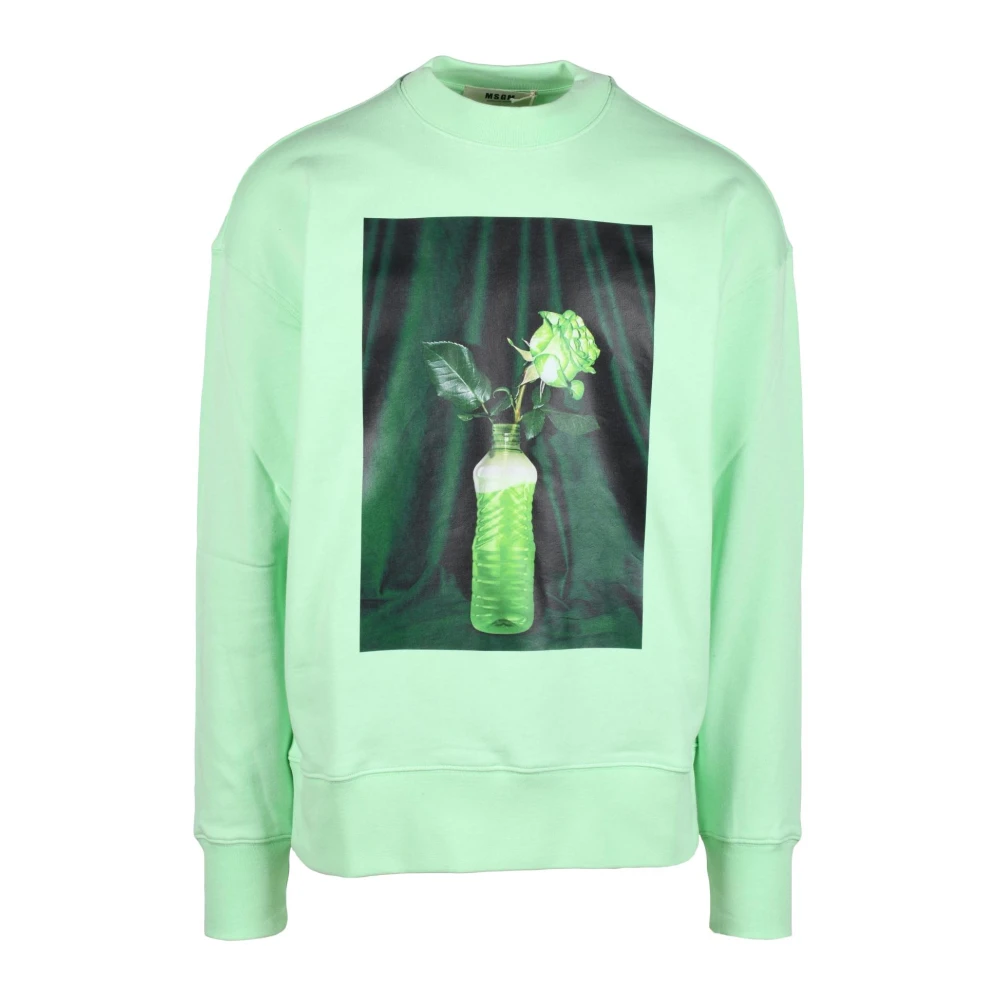 Msgm Katoenen Sweatshirt Green Heren