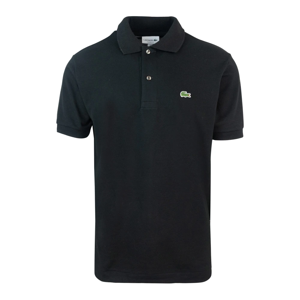 Lacoste Men's Black Polo Shirt Ribbed Collar Classic Fit