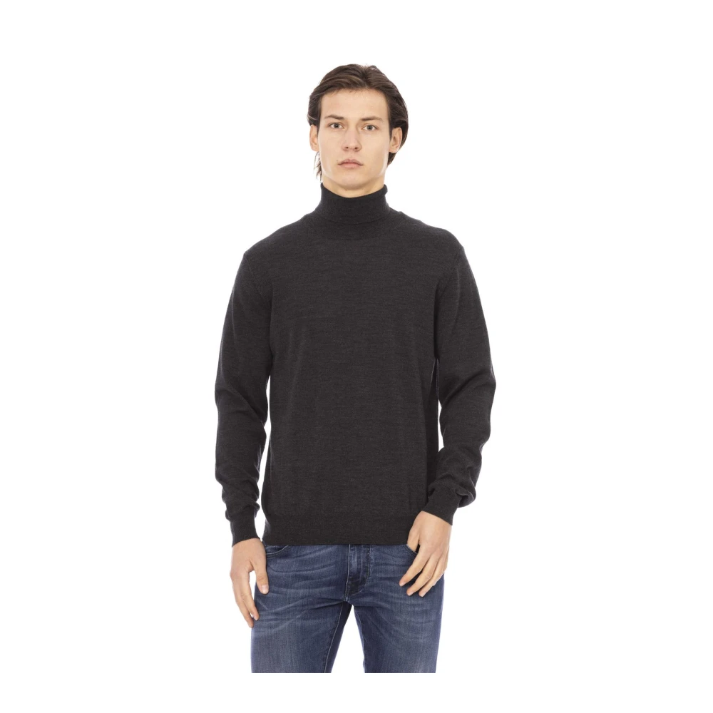Baldinini Trendy Gebreide Trui Monogram Detail Brown Heren
