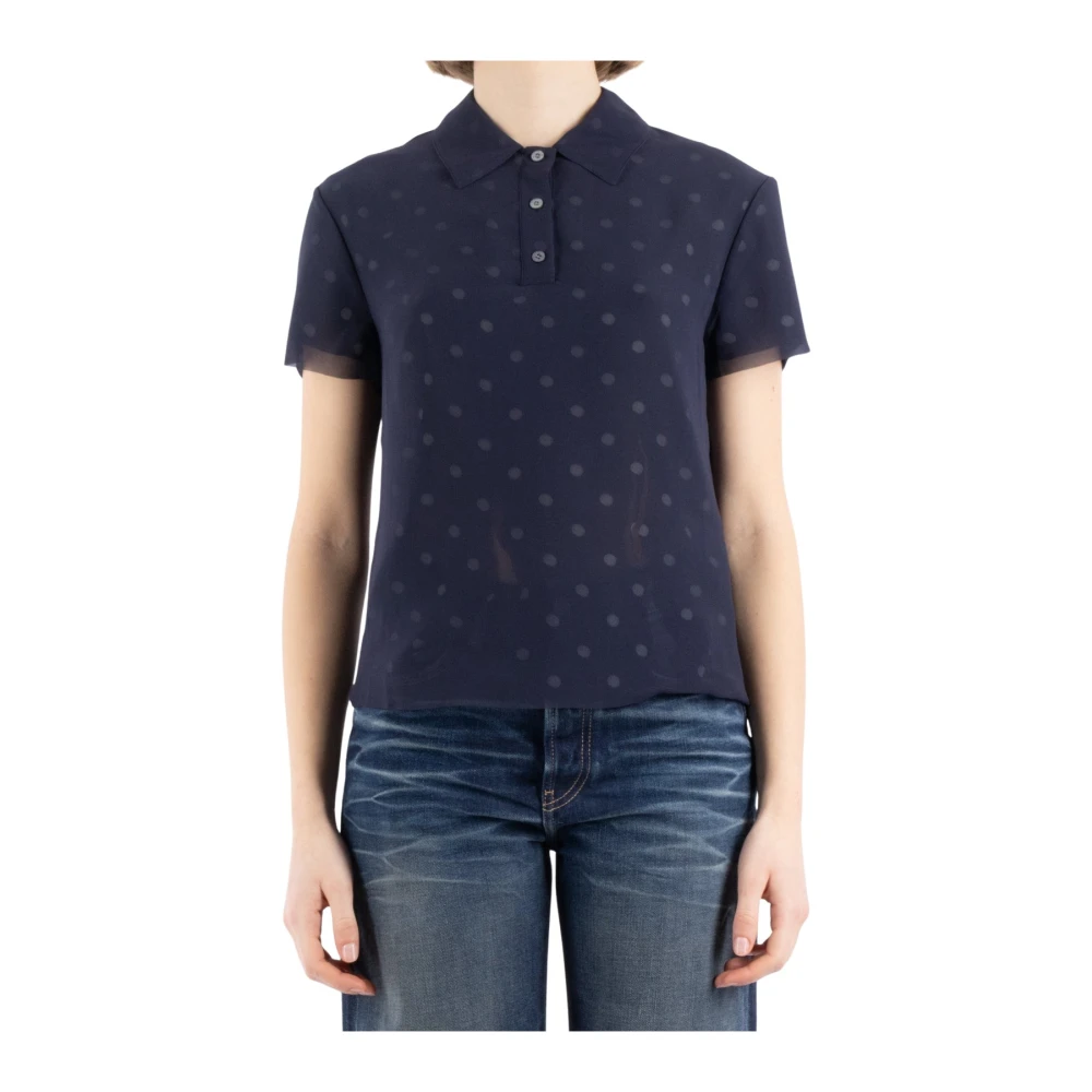 Acne Studios Navy Blue and White Shirt Blue Dames