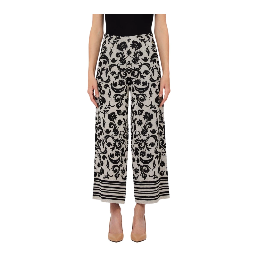 Liu Jo Vrouw Multicolor Broeken Dames, Veelkleurig, Xs, Wijde Broek