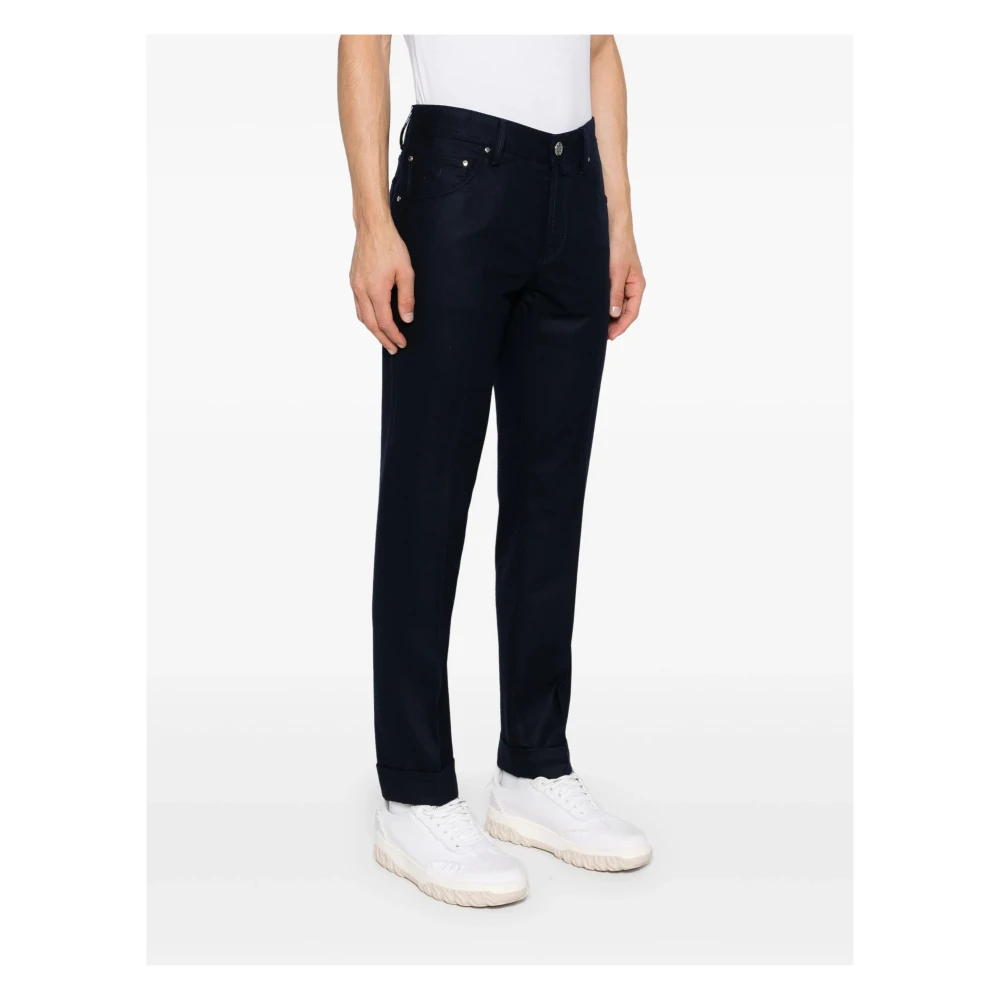 Jacob Cohën Handgemaakte wollen broek Model Scott Blue Heren