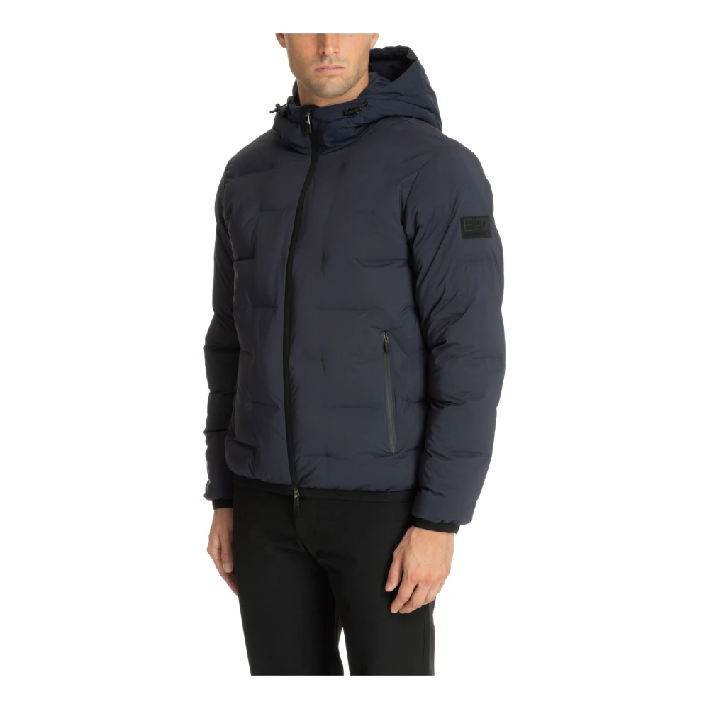 Emporio Armani EA7 Ritssluiting Effen Logo Zakken Jas Blue Heren