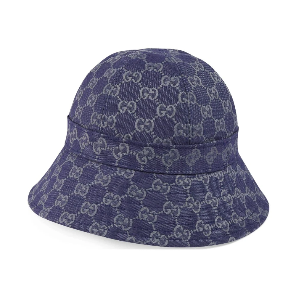 Blå Logo Print Bucket Hat