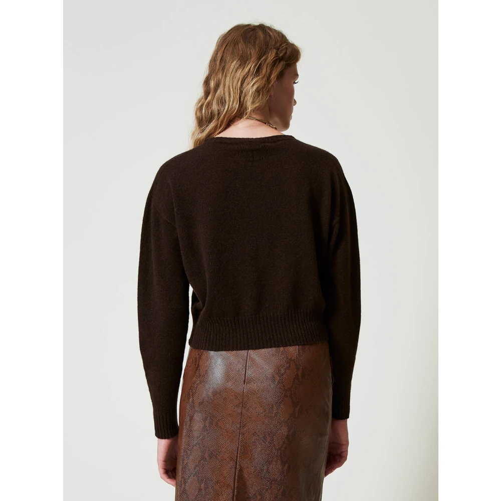 Twinset Zachte Eco-Cashmere Trui Koffie Chocolade Brown Dames