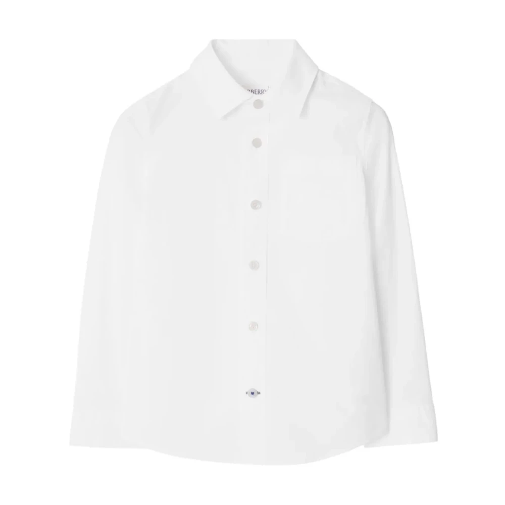 Burberry Vit långärmad skjorta för barn White, Unisex