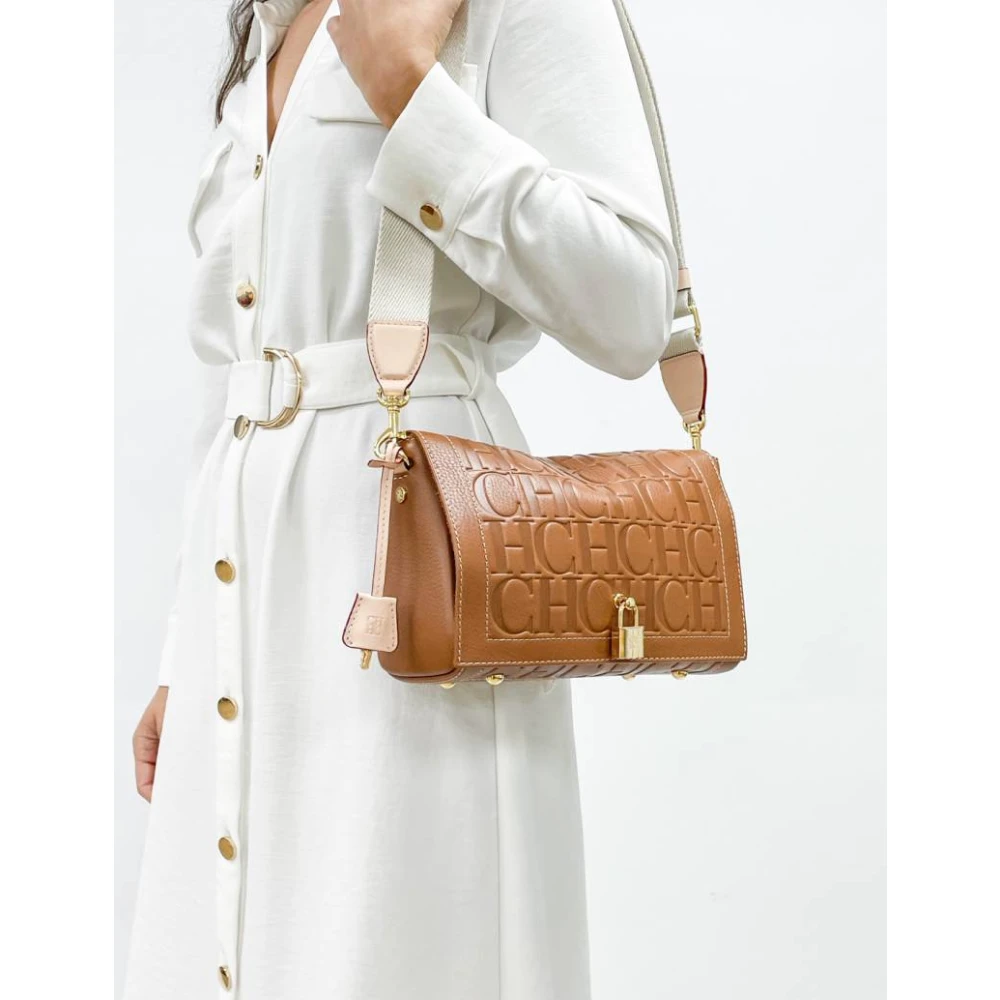 Carolina Herrera Vergrendelde Crossbody Tas Andy Stijl Brown Dames