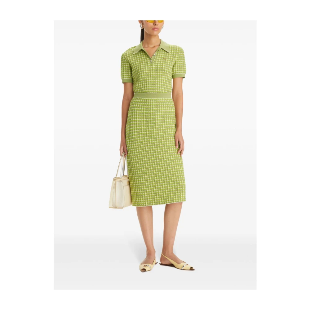 TORY BURCH Groene Jacquard Gebreide Pencil Rok Green Dames