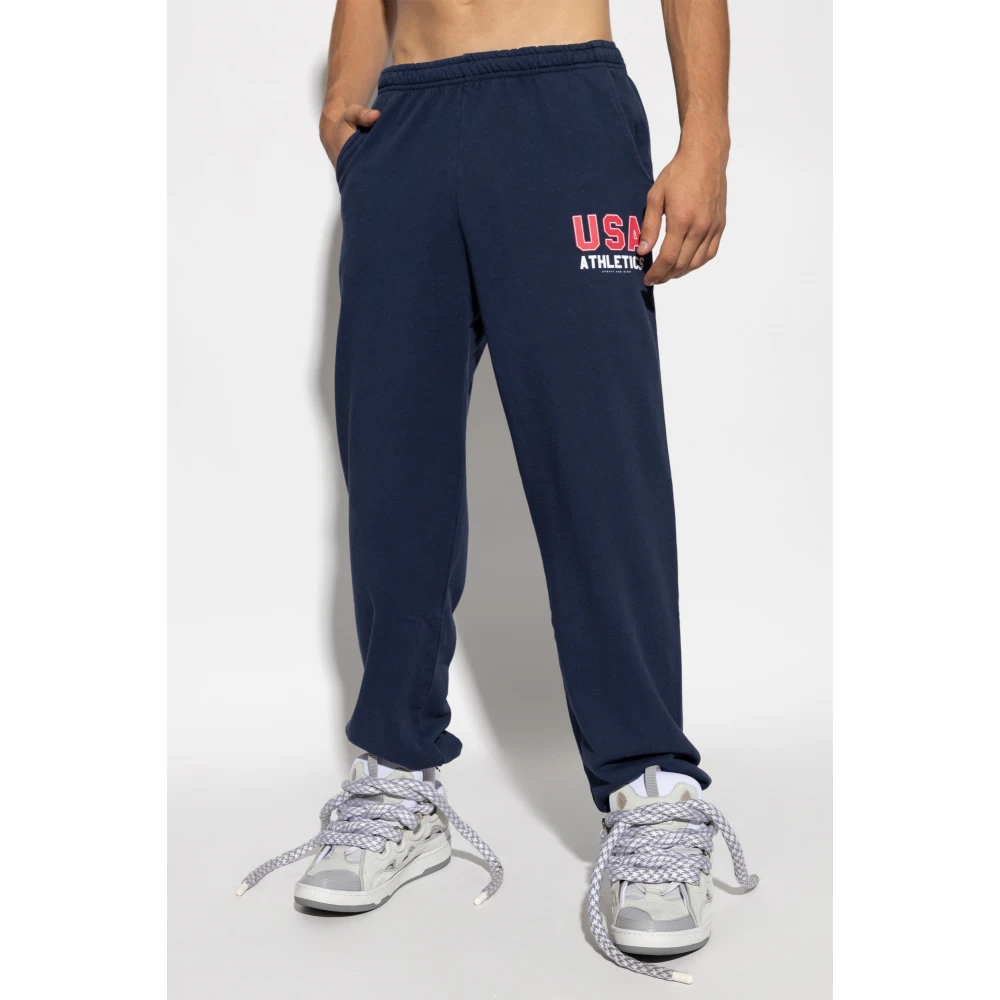 Sporty & Rich Sweatpants met logo Blue Unisex
