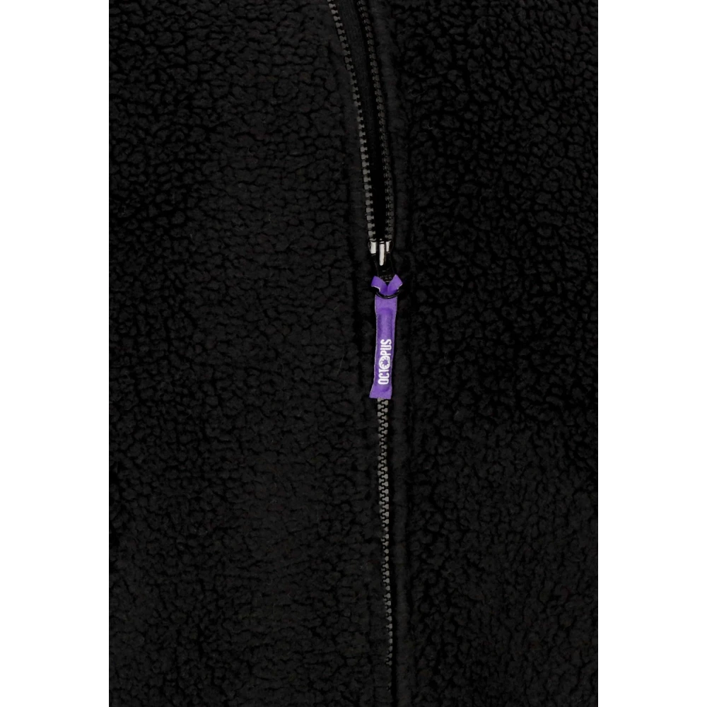 Octopus Sherpa Zip Neck Jas Zwart Black Heren