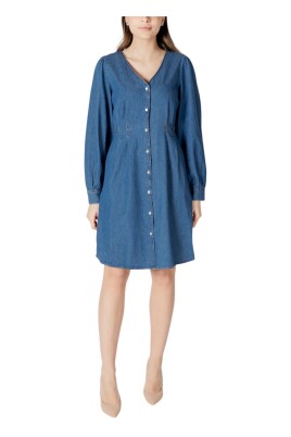 lysbla-v-neck-bomuldskjole