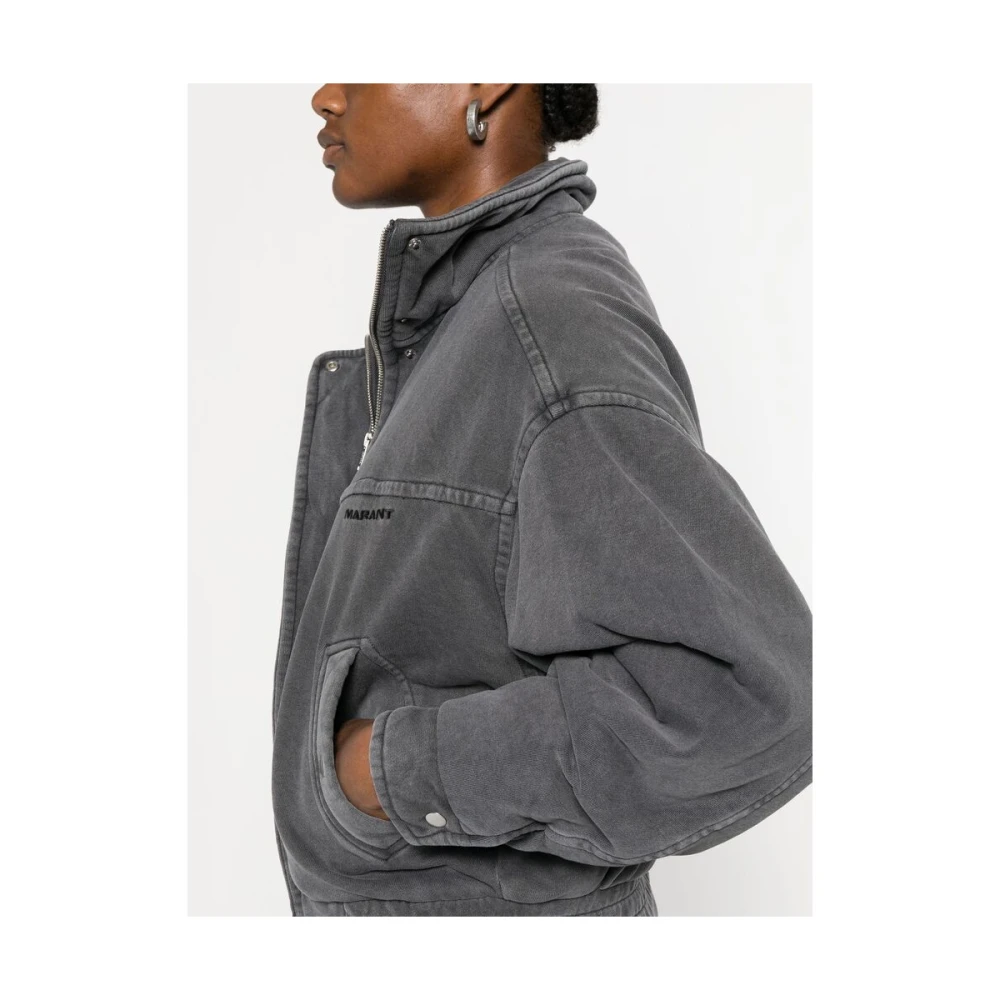 Isabel Marant Étoile Grijze Drukknop Rits Buitenkleding Gray Dames