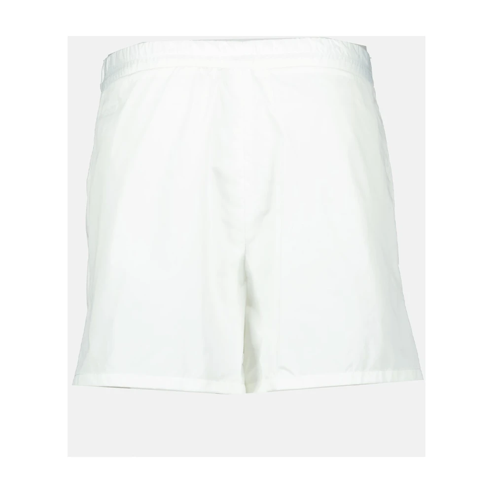 Moncler Nylon Trekkoord Shorts Effen Kleuren White Dames