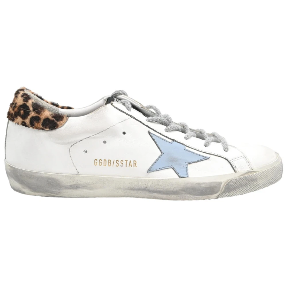 Golden Goose Leopard Superstar Sneakers Vit Is White, Dam