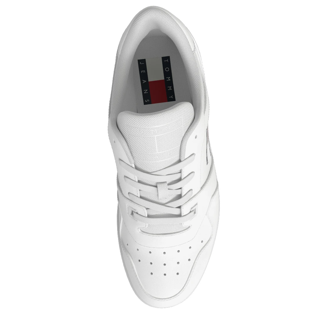 Tommy Hilfiger Retro Leren Basket Sneakers White Dames