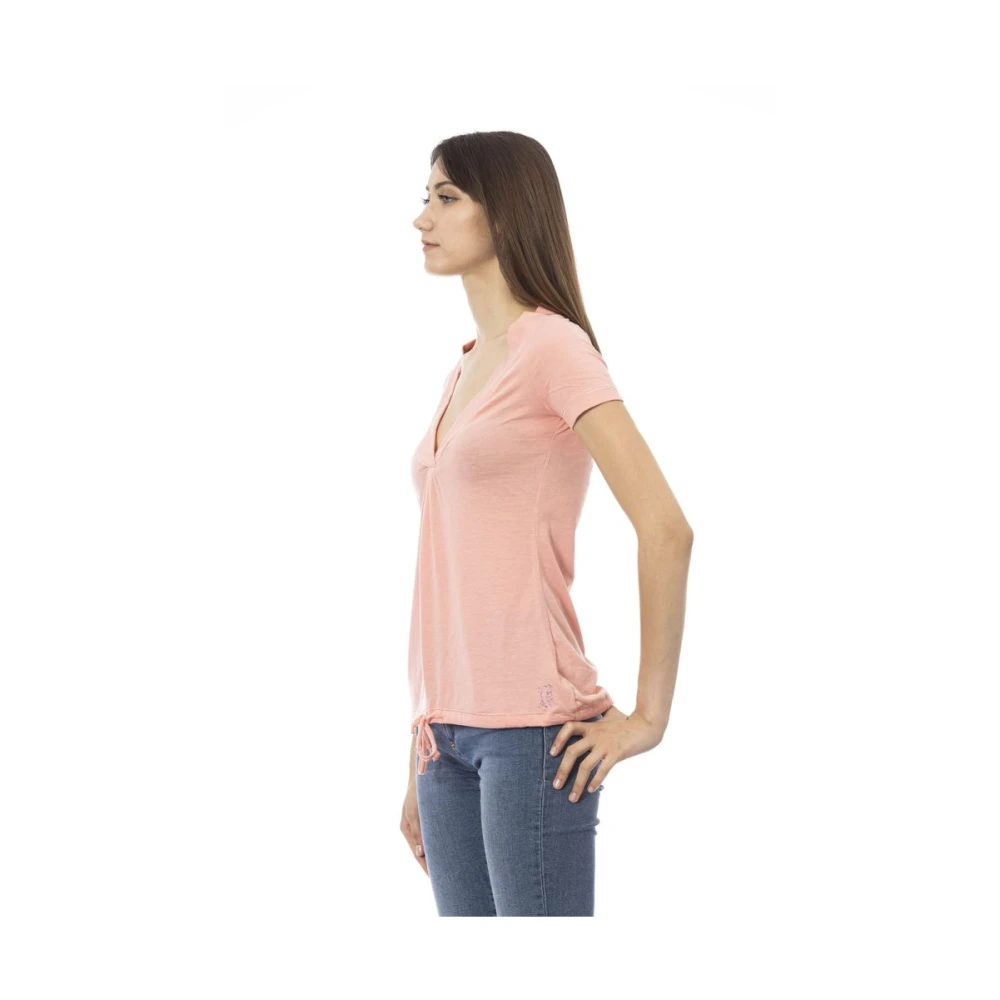 Trussardi Rosa Katoenen Tops & T-Shirt Pink Dames