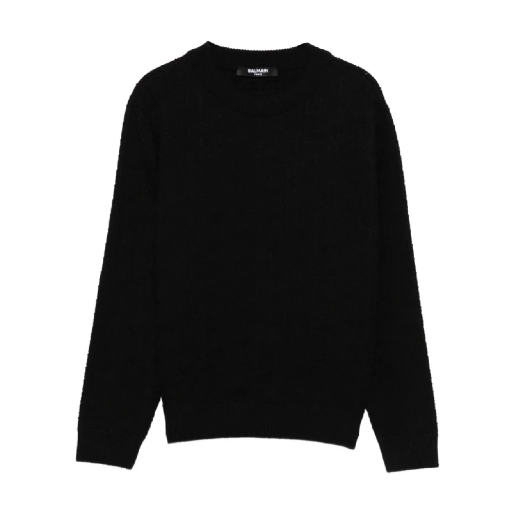 Balmain Boys Black Knit Jumper Aw25 - Kids Knitwear - 13 Y - Kids