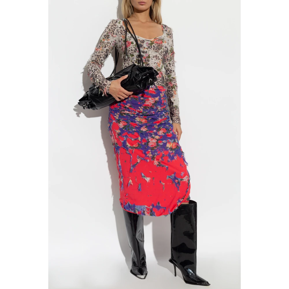 Diesel Rok met bloemenpatroon O-Flonna Multicolor Dames