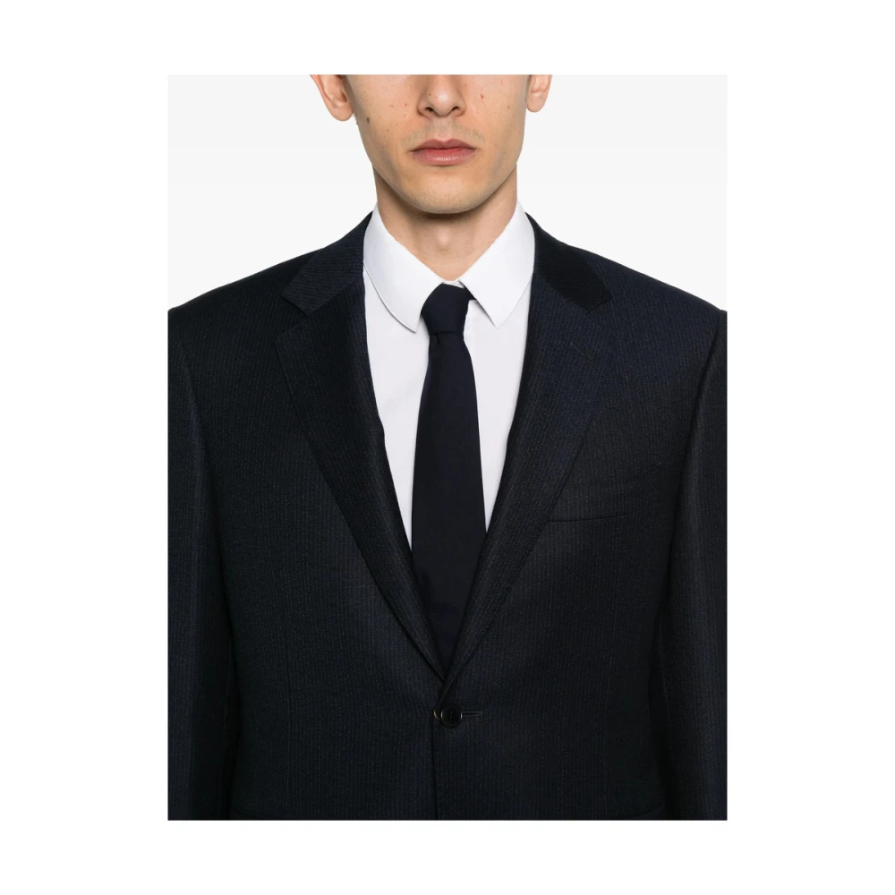 Canali Navy Blue Formeel Pak Jas Blue Heren