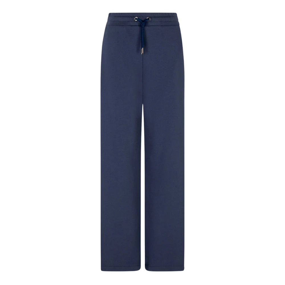 Emporio Armani Blå Bomullsbyxor Med Dragsko I Fållen