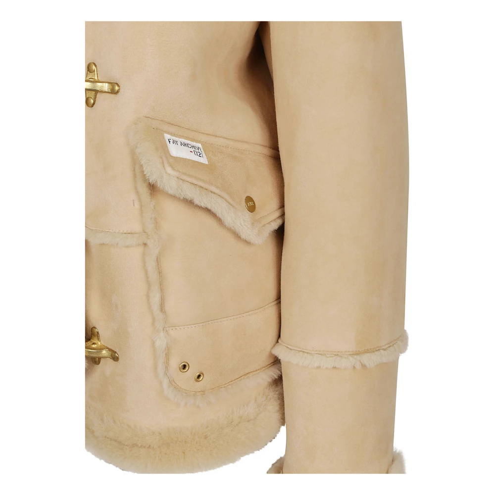 Fay Schapenvacht Beige Jas Made in Italy Beige Dames