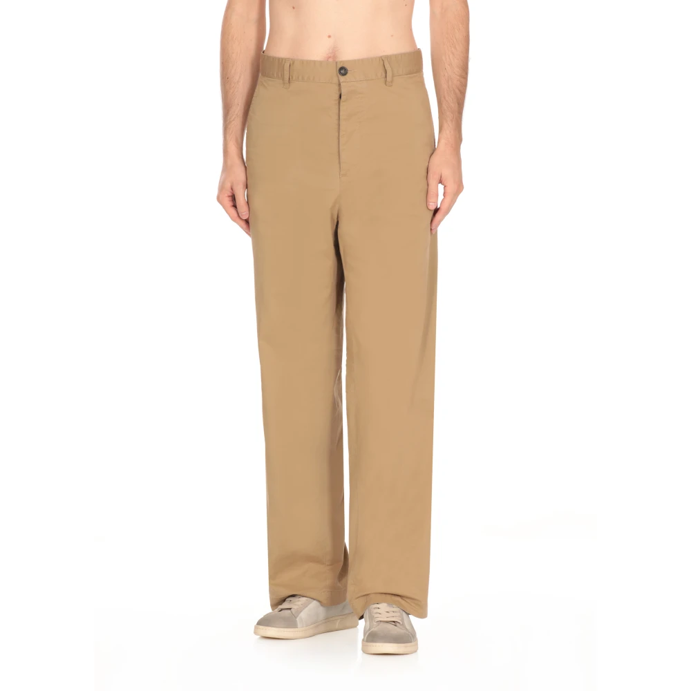 Dsquared2 Beige Katoenen Broek met Voorknoppen Beige Heren